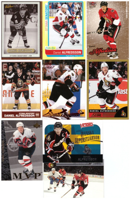 9 x DANIEL ALFREDSSON Senators Erikois/Parallel Kortteja