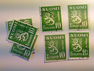Malli 1930 Leijona vihreä postimerkki 10 markka