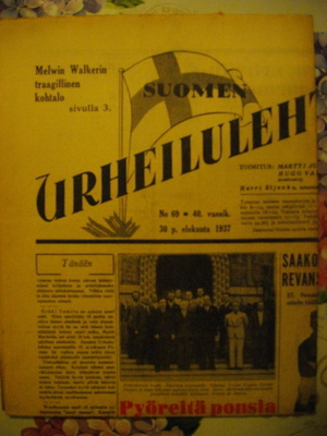 Suomen Urheilulehti Nro 9/1937 (26.10)