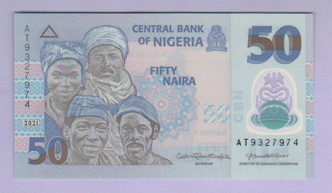 Nigeria 50 Naira v.2021 UNC P-40 (Polymer)