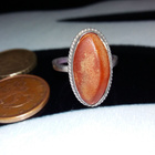 Vintage desing Venäläinen Hopea Meripihka sormus Amber 875 I - pikkukuva 5