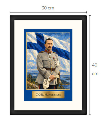 Uusi Mannerheim art print kehystetty 30 cm x 40 cm