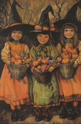 Halloween kolme pientä noitaa