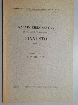 Kaavin kirkonkylän ja sen lähimmän ympäristön linnusto