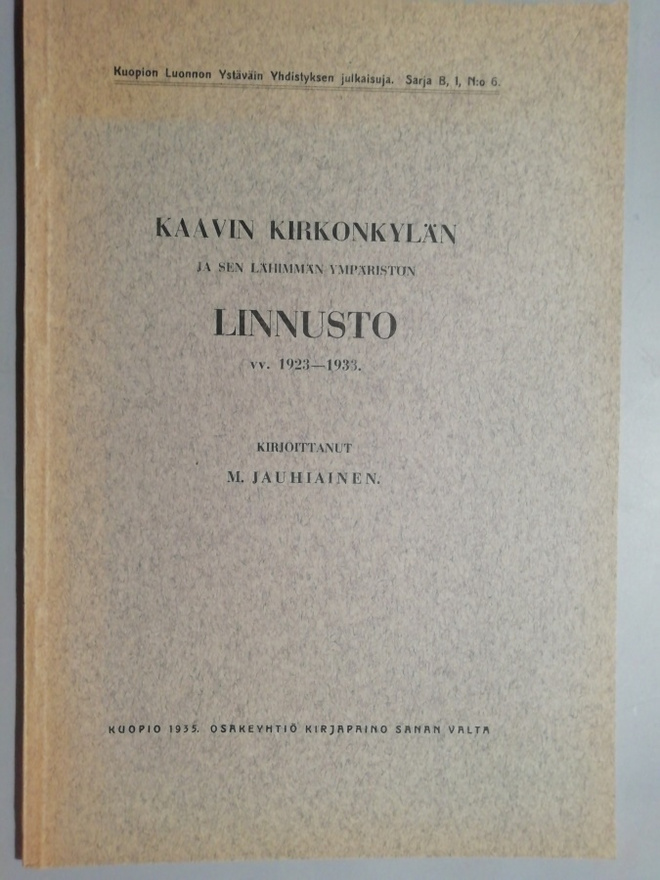 Kaavin kirkonkylän ja sen lähimmän ympäristön linnusto