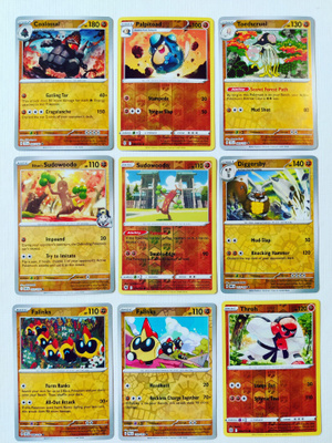 Pokemon Reverse Holo kortteja 9kpl