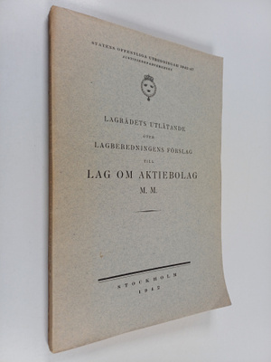 Lagrådets tutlåtande över lagberedningens förslag till la...