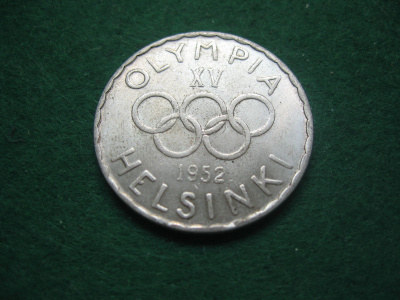 500 mk hopea juhlaraha Helsingin Olympialaiset - 1952