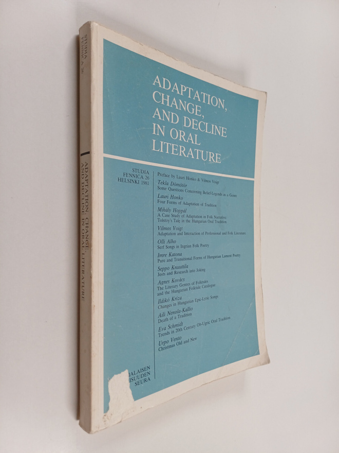 Vilmos (ed.) Voigt ym. : Adaption, Change, and Decline in...