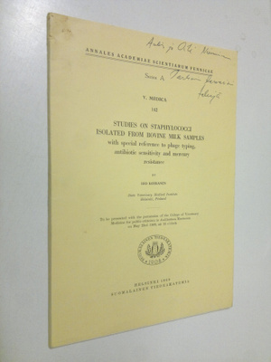 Leo Koiranen : Studies on staphylococci isolated from bov...