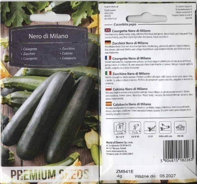 Kesäkurpitsa "Nero di Milano" - siemenet #