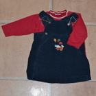 Baby tummansininen sammarihame 80/86cm, vihreä ja pun paita - pikkukuva 3