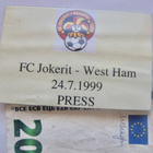 Lehdistöpassi Jalkapallo Intertoto Jokerit - West Ham 1999 - pikkukuva 1
