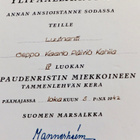 VANHA Luovari Vapaudenristi 4lk 1941 Tammenlehvän kera v1942 - pikkukuva 2