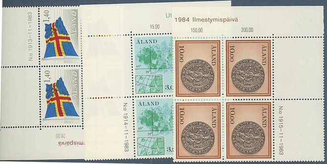 Ahvenanmaa 1984 nelilöt ++, nimellinen 56 mk