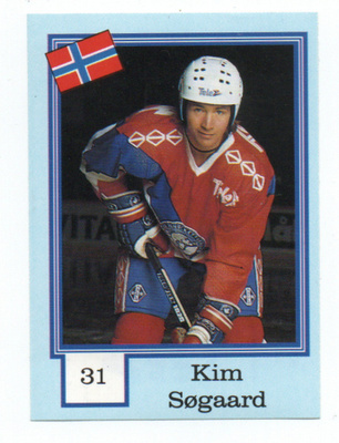 SNICKERS ICE HOCKEY ' 92 n:o 31 KIM SOGAARD