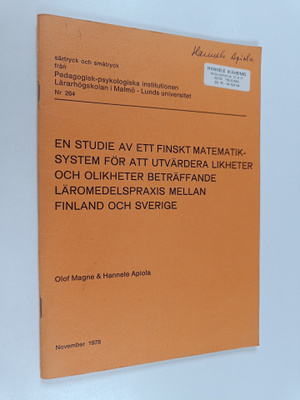 Olof Magne ym. : En studie av finskt matematiksystem för ...