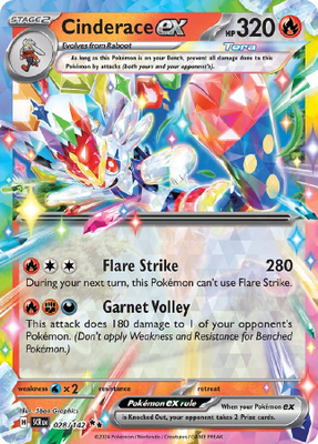 Cinderace ex 028/142 - Stellar Crown - NM/M