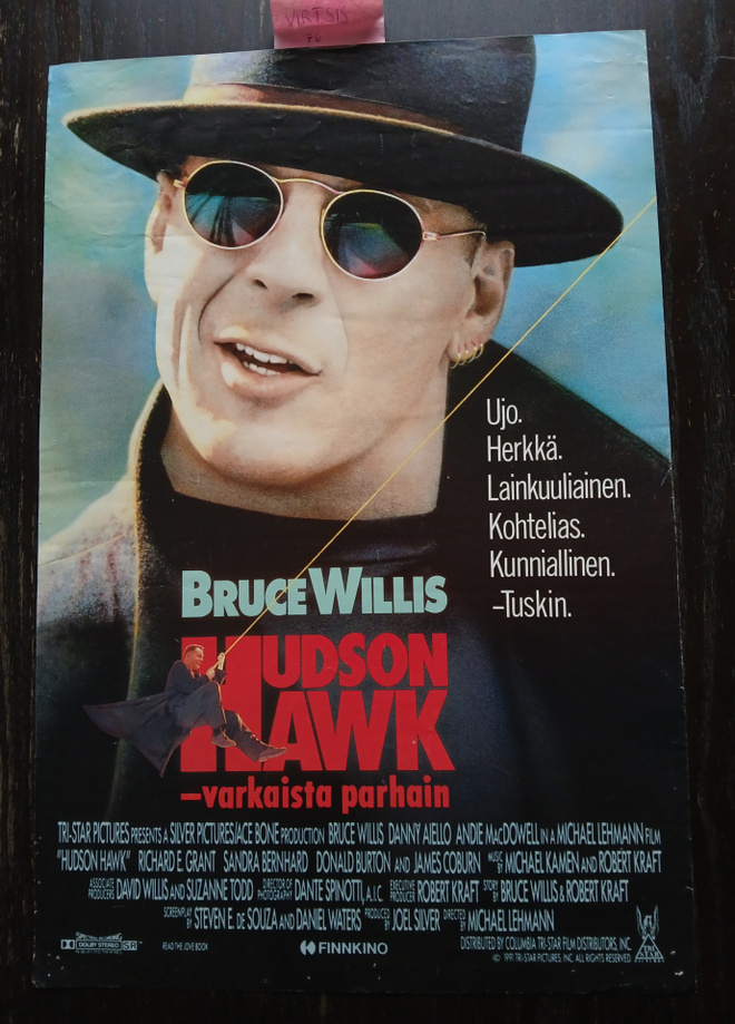 Elokuvajuliste Hudson Hawk - varkaista parhain