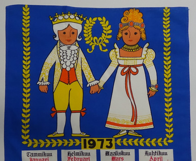Kalenteripyyhe vuosi 1973