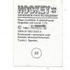 1983 SWE Semic MM-Tarra #22 Håkan Loob , Ruotsi - pikkukuva 2