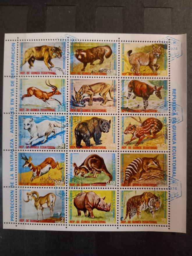 ELÄIMET eläinaiheinen blokki PT-GUINEA 1974 o