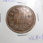 10 penniä 1899 kulkematon tasaisesti patinoitunut raha - pikkukuva 5