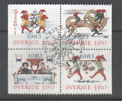 ruotsi 1983 joulu leimattuna.