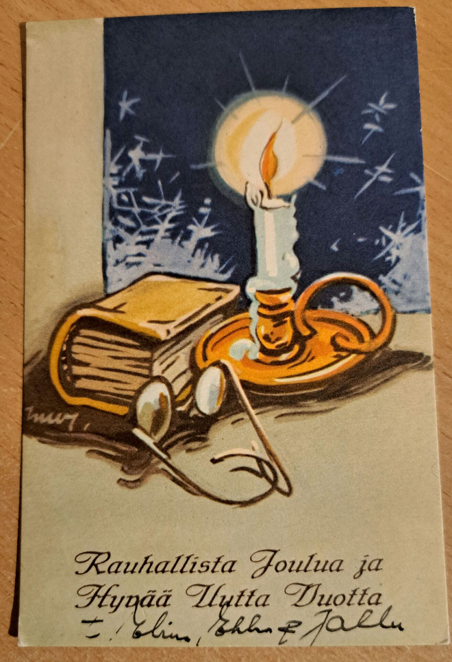 Martta Wendelin,  Hy 327 R1, kulkenut 1956, joulumerkki