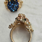 Cute Vintage Frog Rhinestone Ring – Adjustable – Choose Colo - pikkukuva 4