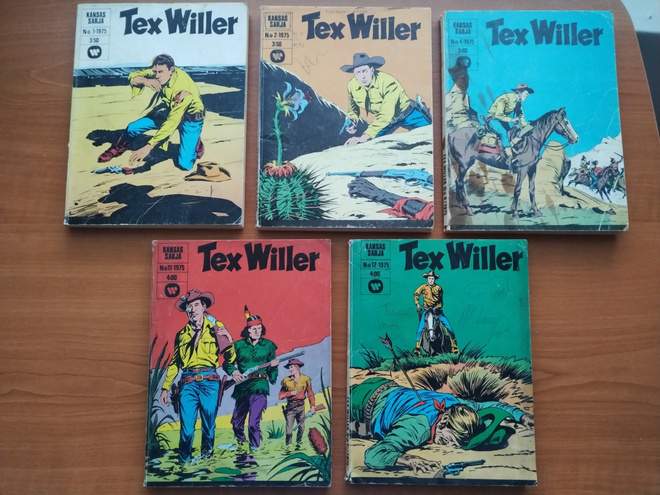 Tex Willer Nro:t 1, 2, 4, 11 ja 12 / 1975