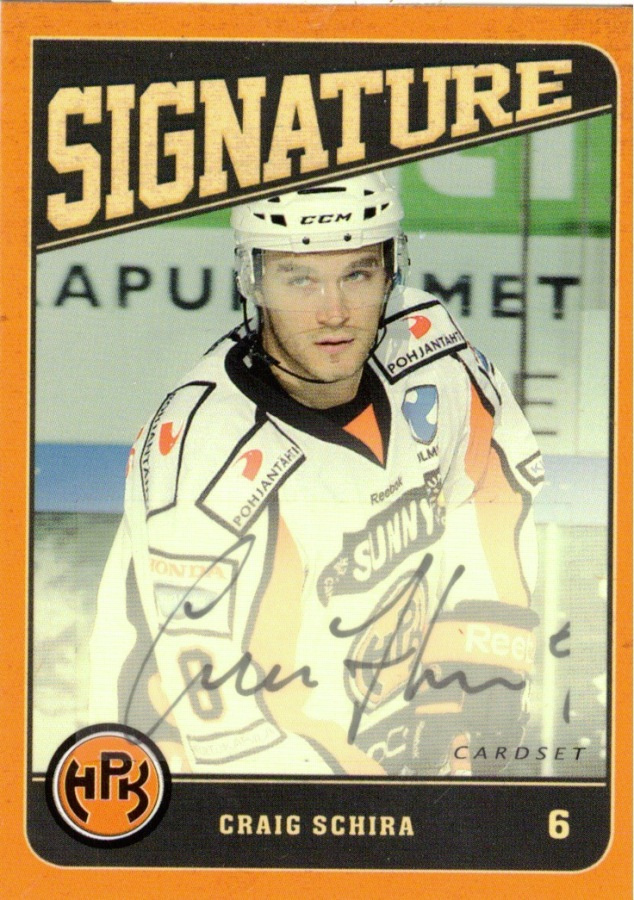 2013-14 Cardset GRAIG SCHIRA signature nimmari