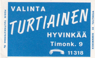 Hyvinkää. valinta Turtiainen,   s84