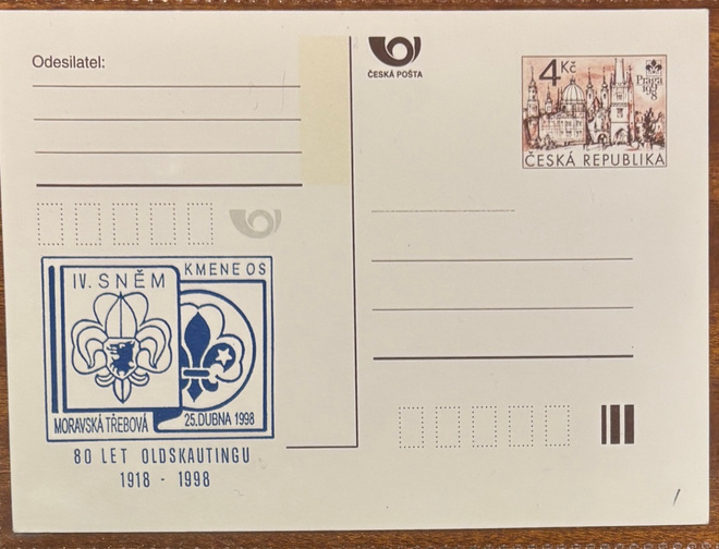 Ensipäiväkortti, Partio-aihe Tšekki 1998