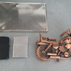 Zippo (aito+feikki), moottoripyörä laatta + "sytkäri" - pikkukuva 2