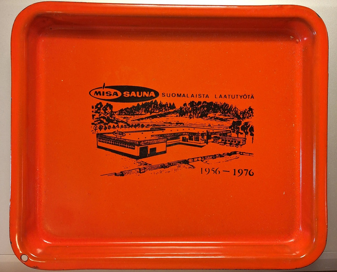 Oranssi painava tarjotin Misa sauna 1956-1976