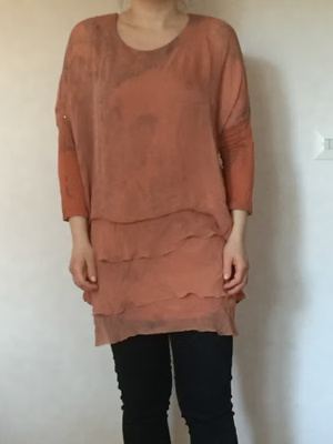 Scarffalla terrakotta silkkitunika M