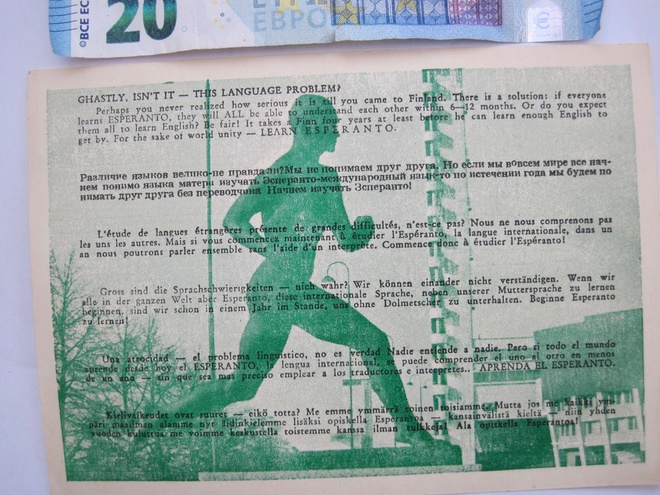 VANHA Postikortti Helsinki Olympia Stadion Esperanto 1950-l