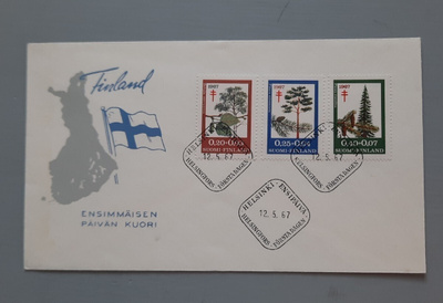 FDC Suomi 1967 TUB, blanco