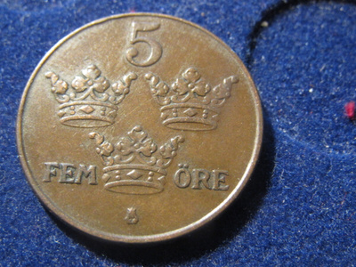 5 öre 1929. Ruotsi-Sweden