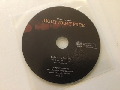 Oriental jam . Right to my face CDS single