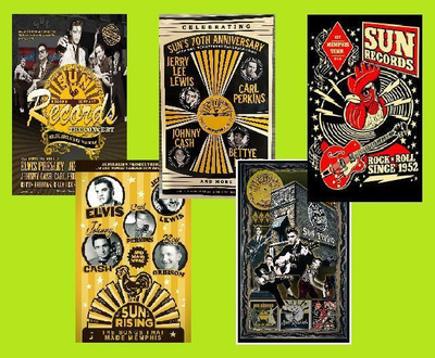 SUN RECORDS --- julistesetti 5kpl --- 21cm x 30cm