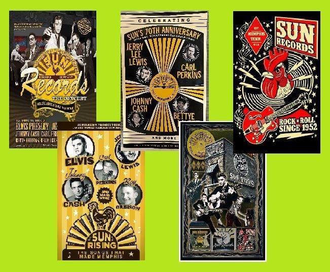 SUN RECORDS --- julistesetti 5kpl --- 21cm x 30cm