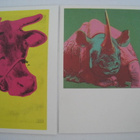 Pk Andy Warhol 2 kpl Black Rhinoceros Cow sarvikuono lehmä - pikkukuva 1