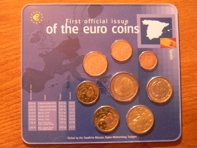Espania unc Rahasarja "1. vierallinen eurokolikoiden"