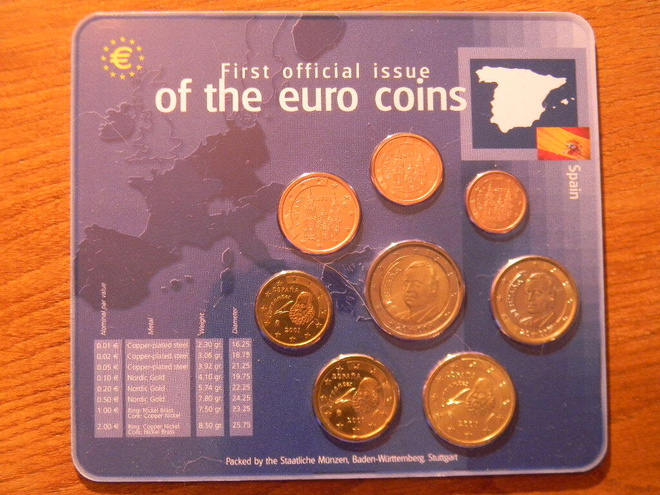 Espania unc Rahasarja "1. vierallinen eurokolikoiden"