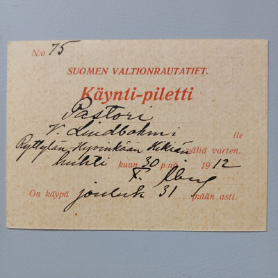 Suomen Valtionrautatiet Käynti-Piletti
