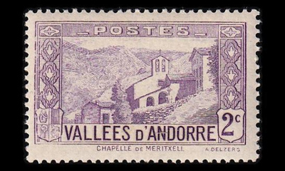 Andorra Fr 25 ** Maisemia kirkko 2 C (1932)