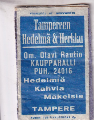 Tampere, Olavi Rautio. Kauppahalli .    s67