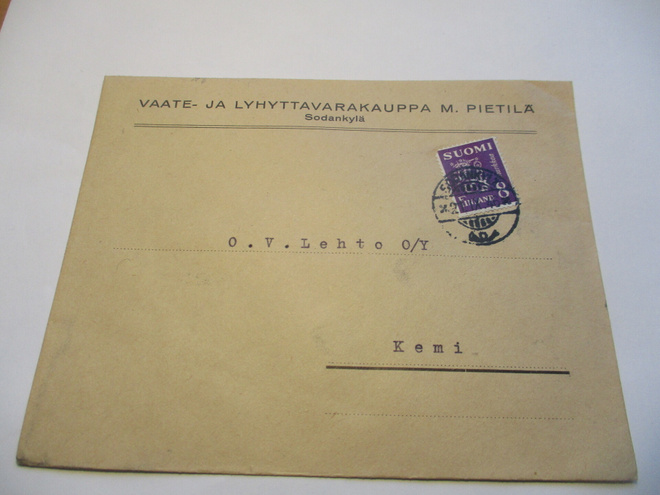 1946 Sodankylä Vaatekauppa Pietilä